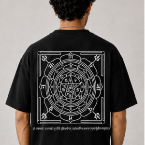 Maha Mrityunjaya Yantra — Black / white print — back