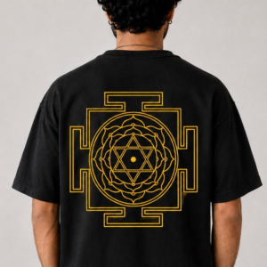Surya Yantra — Black / gold-tone print — back